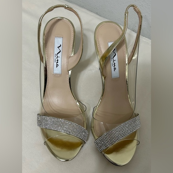 Nina Heels Gold  Size 8 NWT - Picture 3 of 9